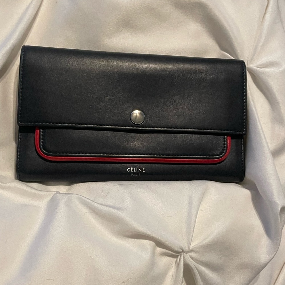 Celine Navy and Red Wallet - Picture 2 of 10